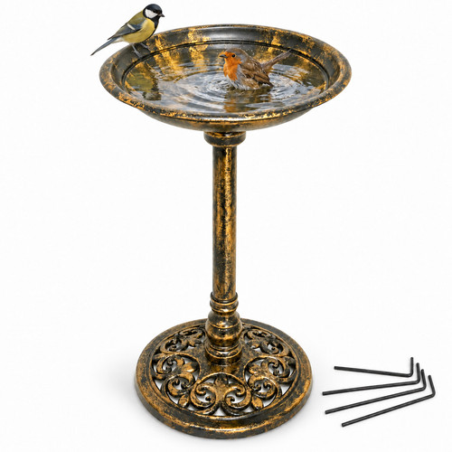 Antique bronze bird - bronze, bath