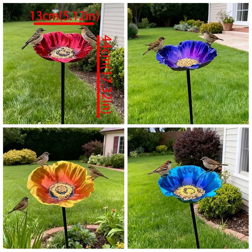 Bird bath stake handmade metal - bath,