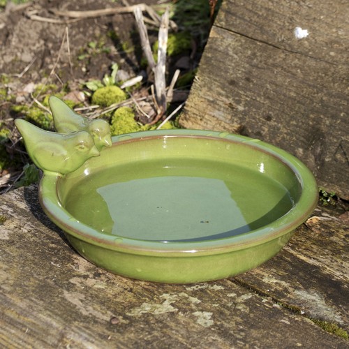 Olive green glaze - ceramic, bird