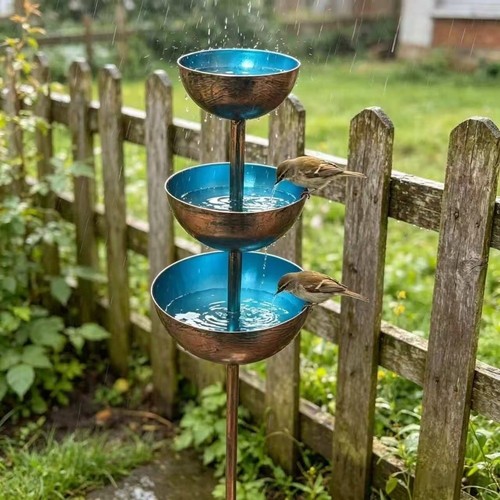 Metal bird bath water - metal,