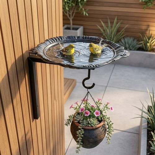 Iron bird bath feeder garden - iron,