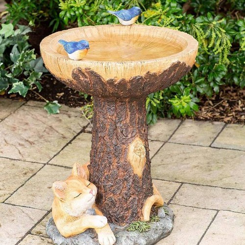 Bird bath feeder pedestal - bird,