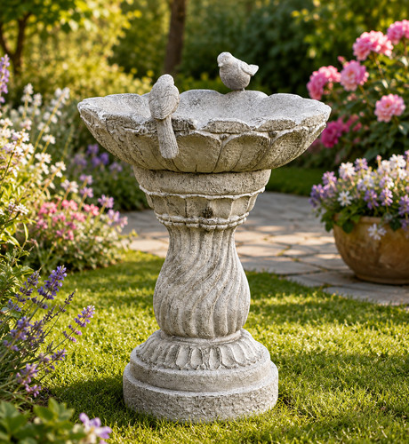Decorative garden bird bath - garden,