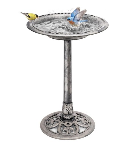 Grey bird bath traditional - grey,