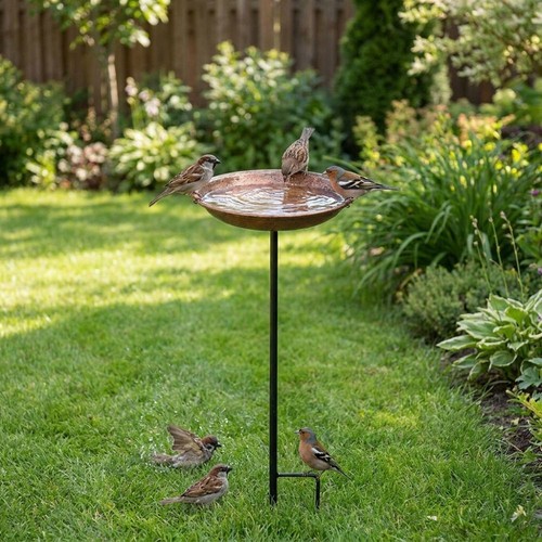 Metal bird feeder retro - metal,