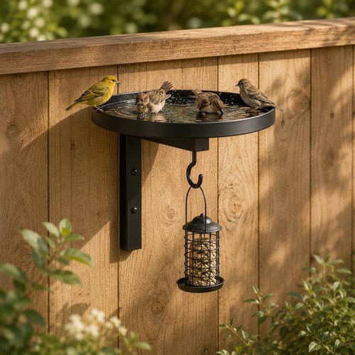Wall mounted bird - mounted, bath