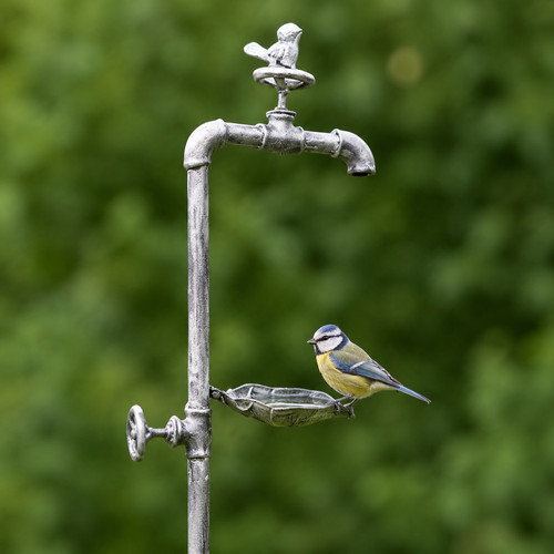 Metal bird bath feeder - metal,