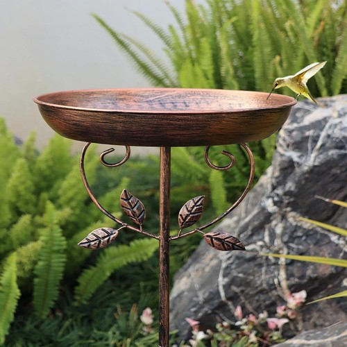 Standing bird bath - bird, bowl