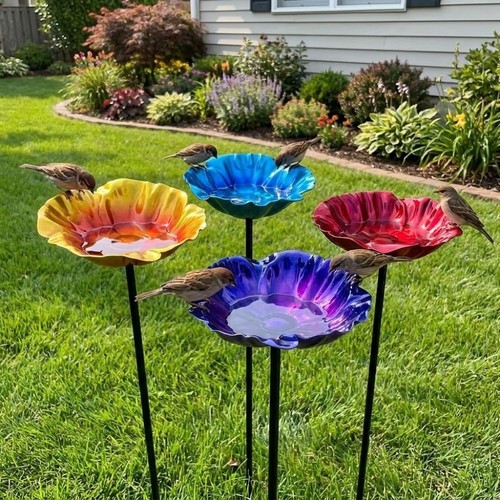 1pc bird bath - bird, stake