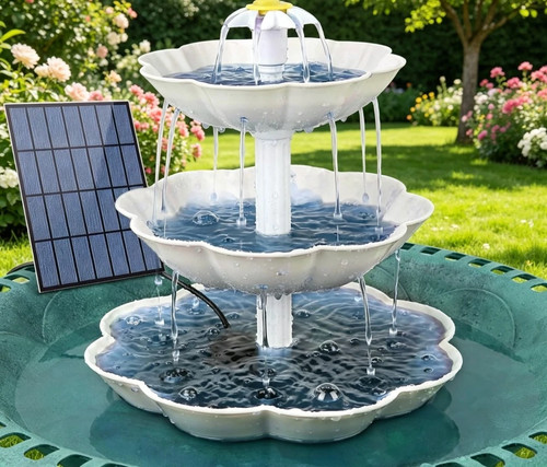 Solar bird bath fountain - bird,