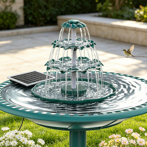 Tier solar birdbath - solar,